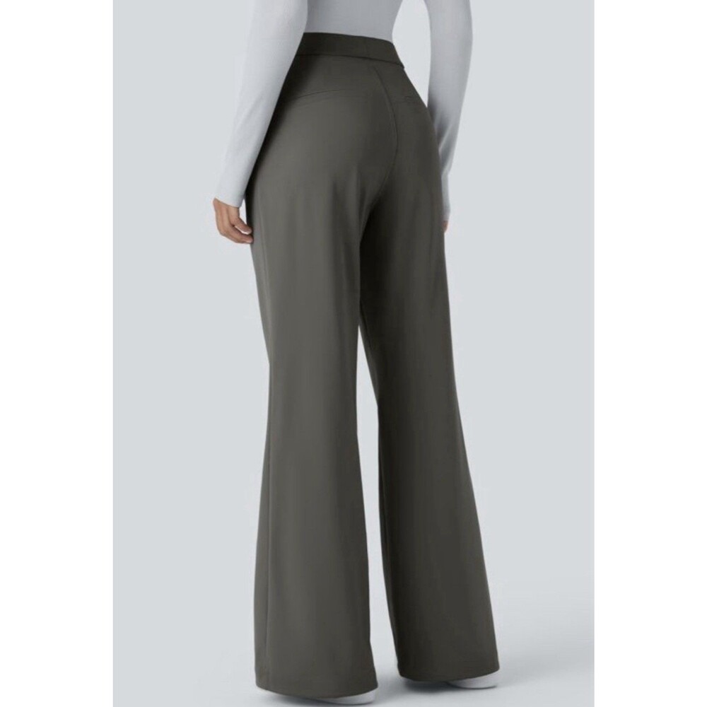 Halara Flex High Waisted Wide Leg Gray Work Pants Size Medium X Tall - Picture 2 of 12